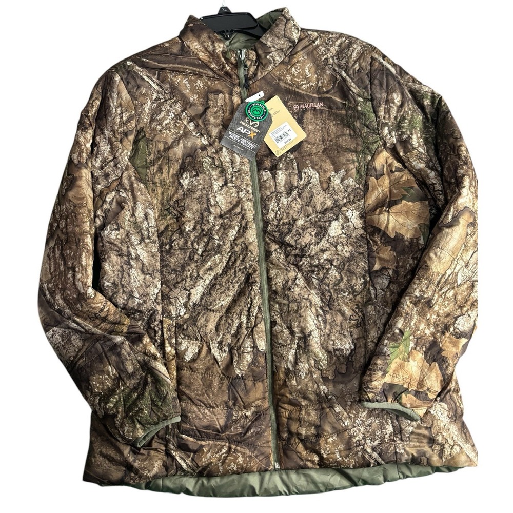 Real Tree Coat Womens Extra Large Magellan Camouflage Puffer Green‎ Reversible